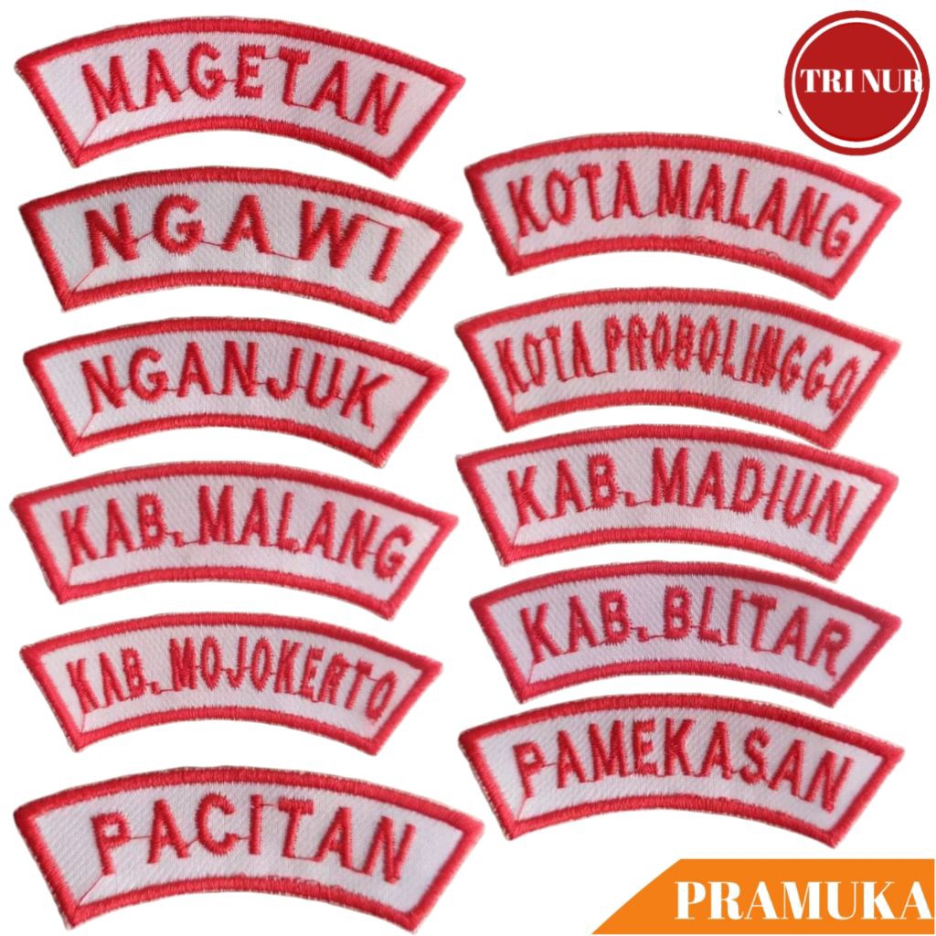 Bed Kwarcab Pramuka Jawa Timur Bordir / Bed Lokasi Kwarcab Pramuka Kwarda Jawa Timur / Badge Atribut