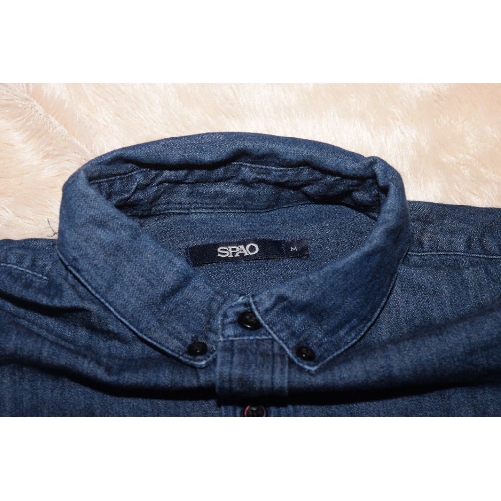 Spao Flanel / Kemeja Denim Lengan Panjang Ukuran M
