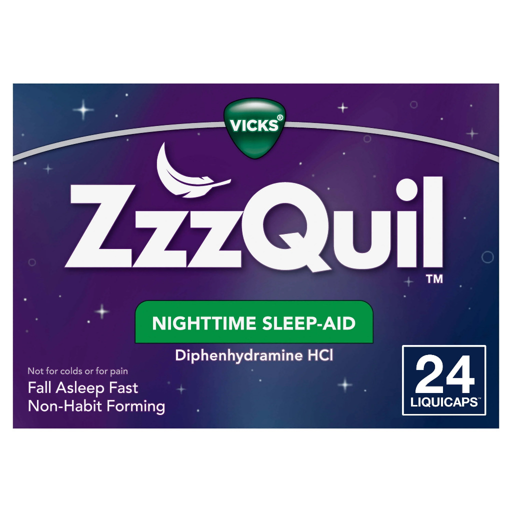Vick Vicks ZzzQuil NightTime Sleep Aid Nyquil Night Time Obat Susah Tidur 24 kapsul