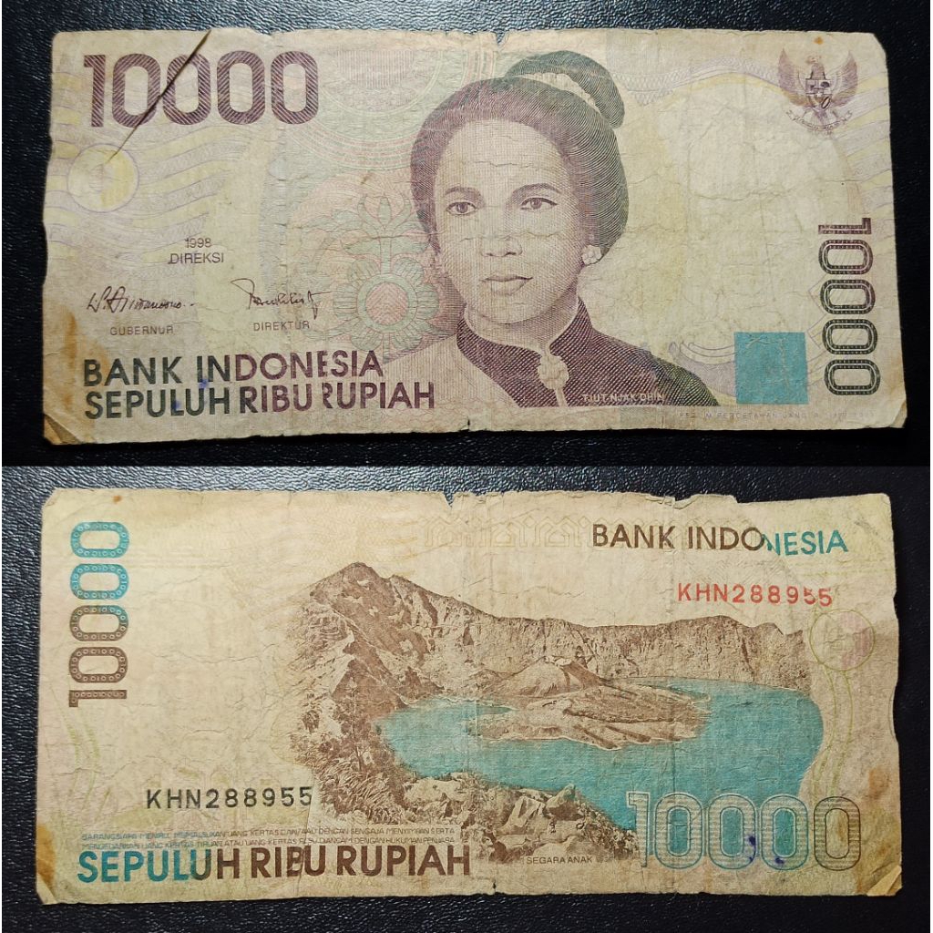 uang kuno Indonesia 10k tahun 1998 p1891