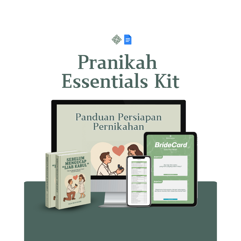Pranikah Essentials Kit : Panduan Persiapan Pernikahan | Free Tes Online Pra-Nikah