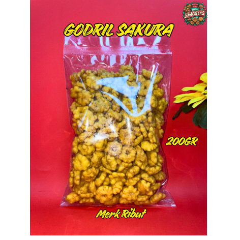 Pilus Sakura Ribut 200 gr / Godril Sakura Ribut Cemilan Gurih Asin, dan Pedas