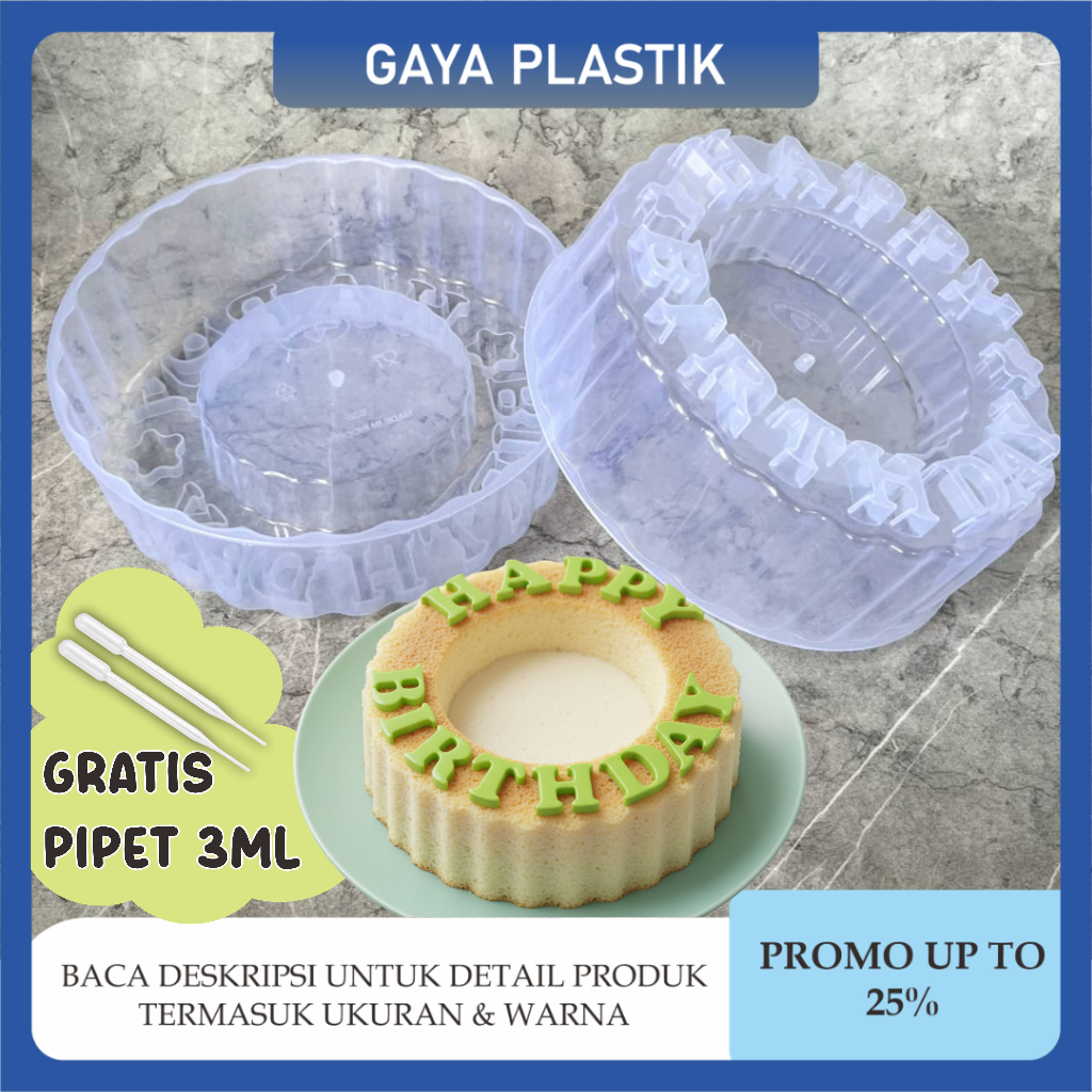 Cetakan Puding Ulang Tahun 20cm - Food Grade & Pipet Gratis