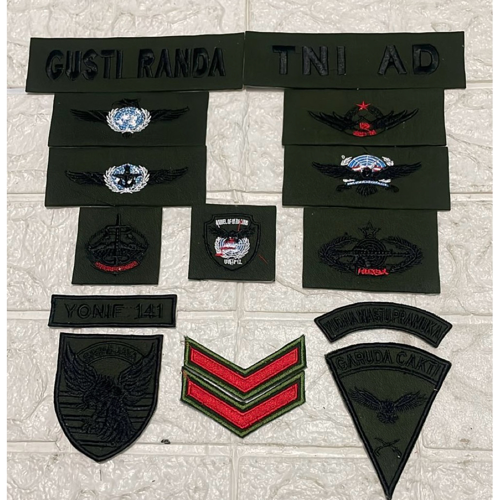 atribut TNI papan Nama malvins mika / perkeras /biasa