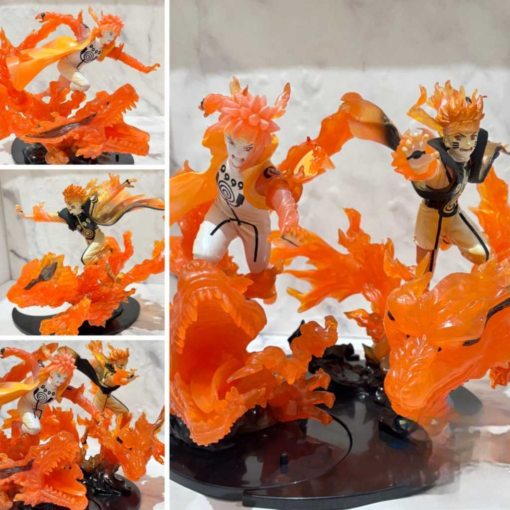 Naruto Shippuden Naruto X Minato Kurama Mode 21cm – Action Figure Koleksi Ayah & Anak