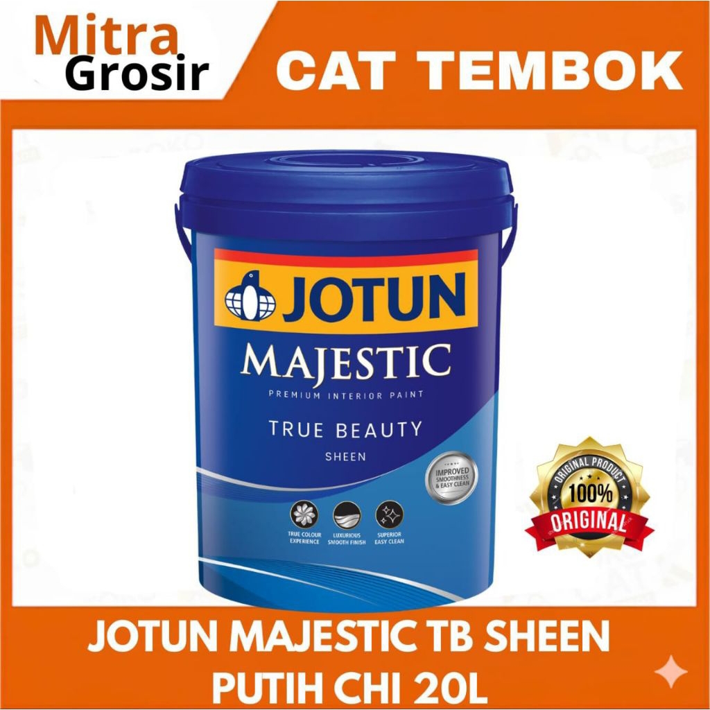 JOTUN MAJESTIC SHEEN 20 LITER PUTIH CHI | JOTUN CAT TEMBOK | KEMASAN PAIL