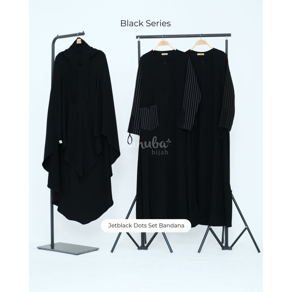ORI ZANUBA - JETBLACK SERIES Abaya Set Jetblack Premium Free cadar | Abaya Busui Zanuba