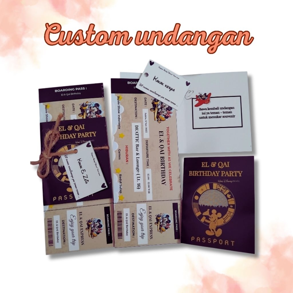 CUSTOM UNDANGAN ULANG TAHUN/CUSTOM UNDANGAN PERNIKAHAN/CUSTOM UNDANGAN