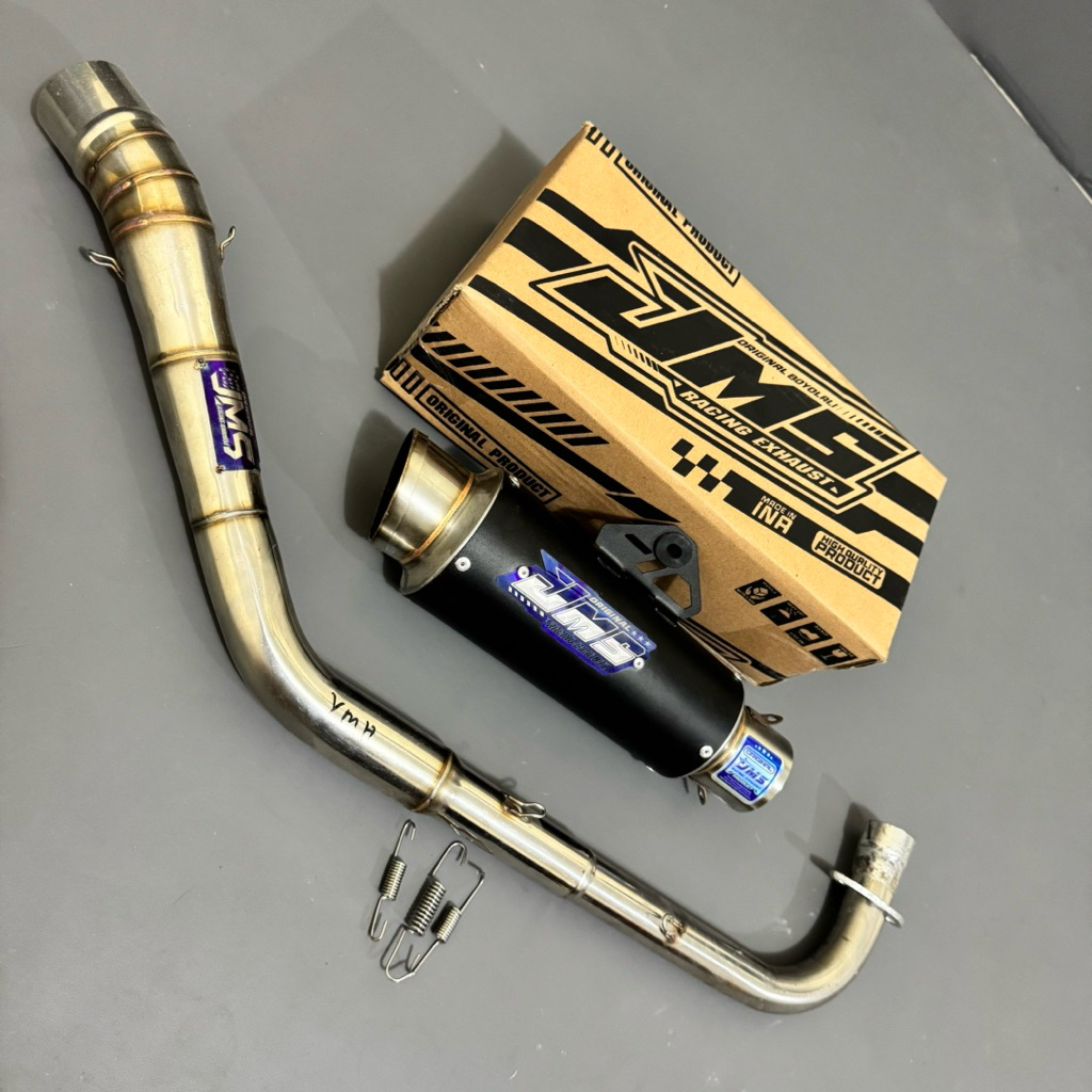 KNALPOT JMS ORIGINAL PRO BLACK FOR ALL MOTOR BEBEK LEHER ROAD RACE FREE BOX PAKING