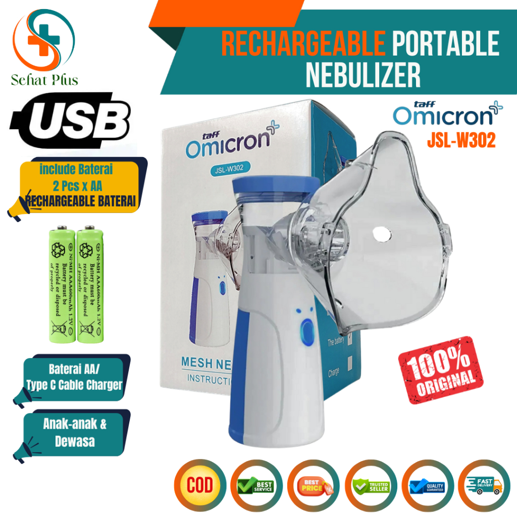 USB Rechargeable Portable Nebulizer Alat Uap Pernafasan Ventolin Nebu Untuk Anak Batuk Pilek Asma