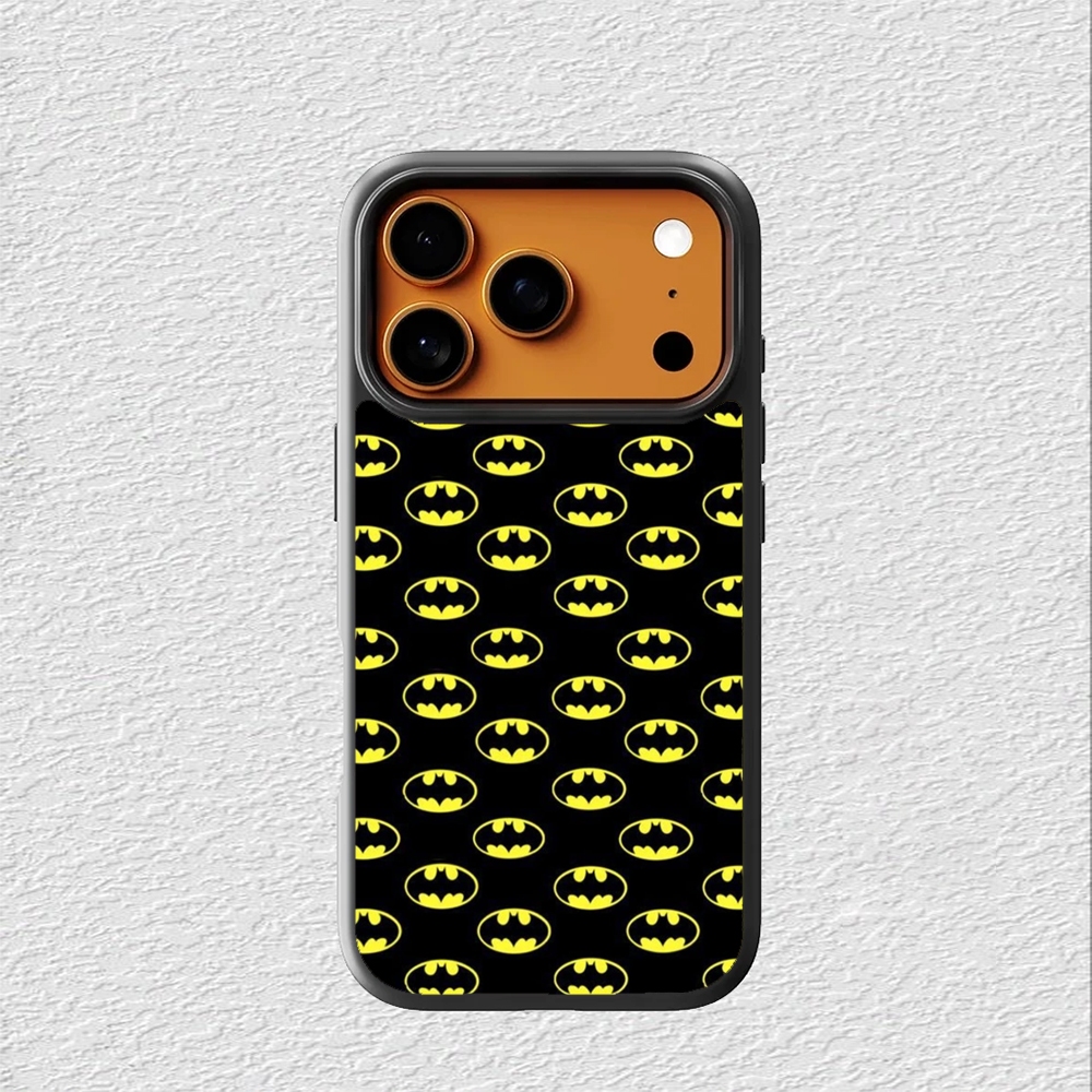 Case iPhone 17 16 15 14 13 12 11 Mini Plus Pro Max TPU Rubber Custom Softcase Batman Black Yellow