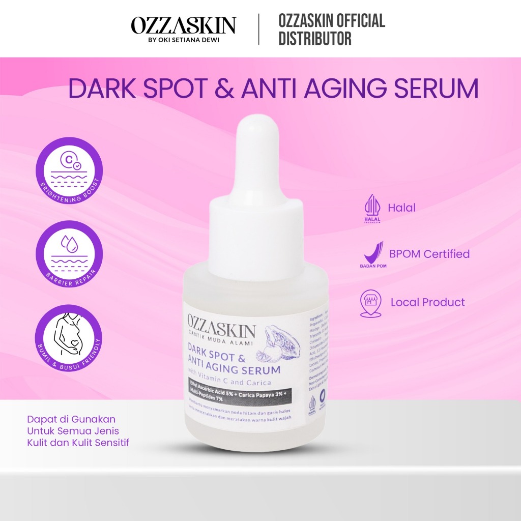 OZZASKIN DARK SPOT & ANTI AGING SERUM Brightening Booster Serum Dark Spot Treatment ampuh 100% Aman