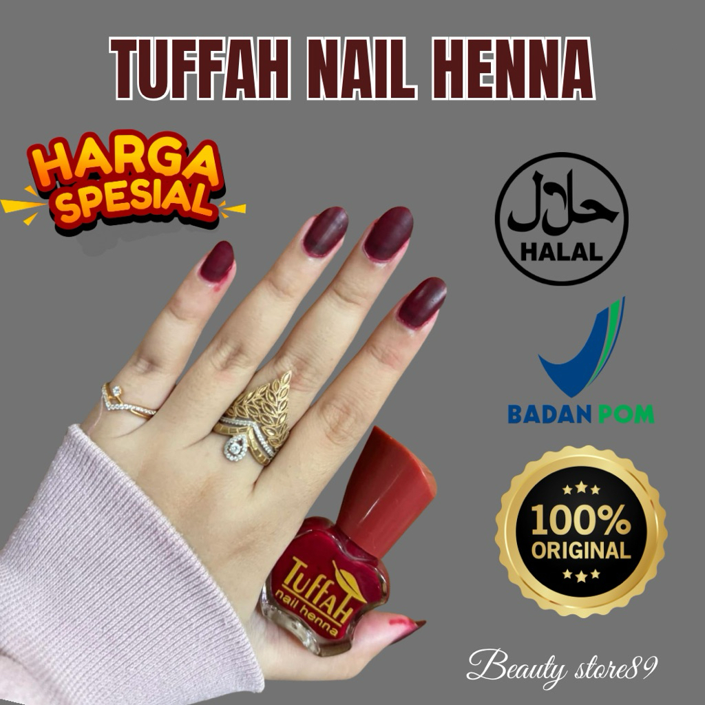 (ORIGINAL BPOM) TUFFAH NAIL HENNA - HENNA TUFFAH / HENNA HALAL SAH SHOLAT