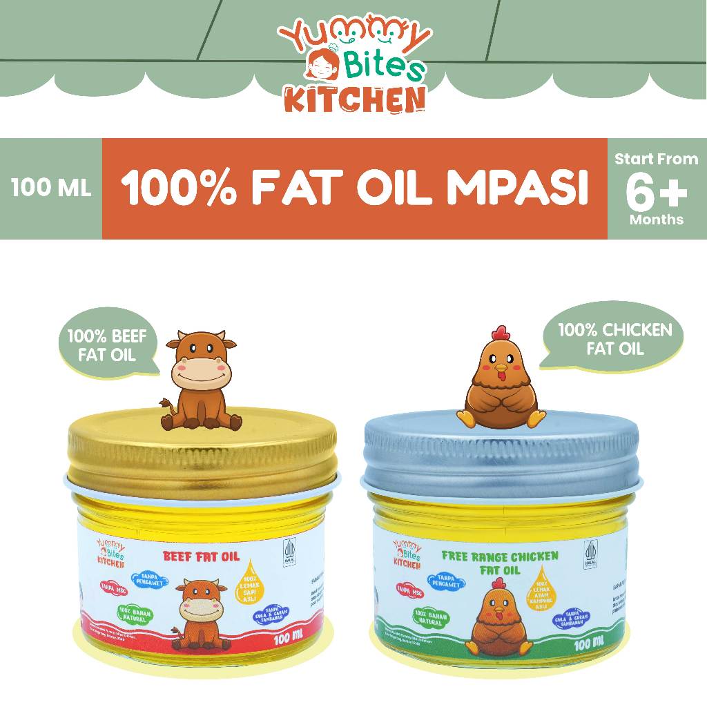 Yummy Bites Kitchen - Fat Oil 100 ML- Lemak Sapi Asli/ 100% Lemak Ayam Kampung Asli | Free Range Chi