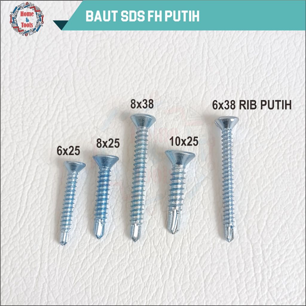 BAUT SDS FH PUTIH / BAUT GYPSUM FH / BAUT SDS KEPALA FH / BAUT SELF DRILLING SCREW FH (FLAT HEAD)