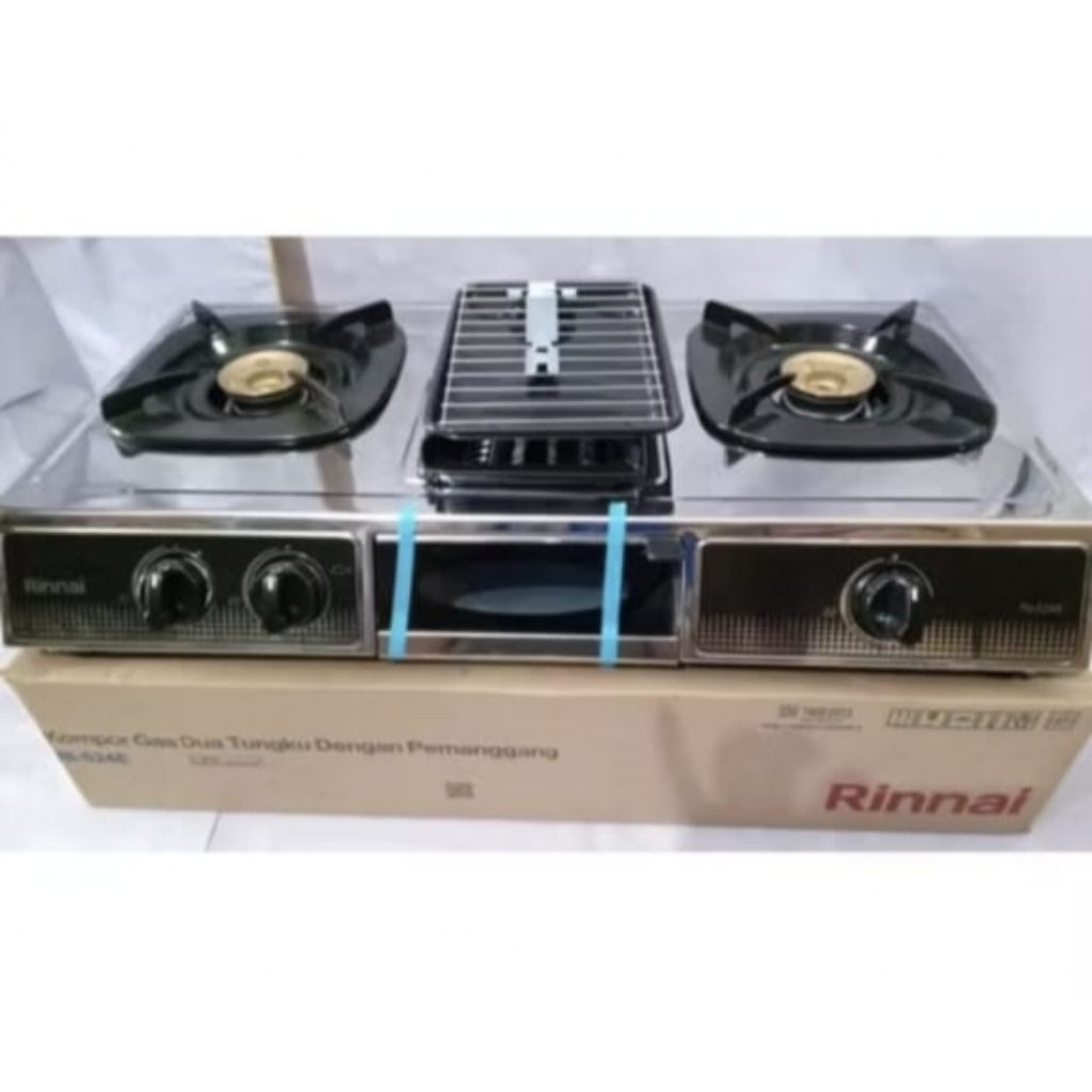 RINNAI Kompor Stainless Steel + Grill Pangganan RI 524E / RI-524E / RI 524 E