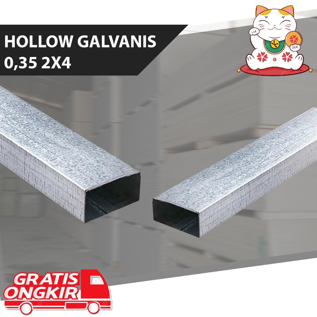 Hollow Galvanis 0,35mm 2x4 | Besi Hollow 2x4 Galvanis 0,35mm | Besi Holo 2x4