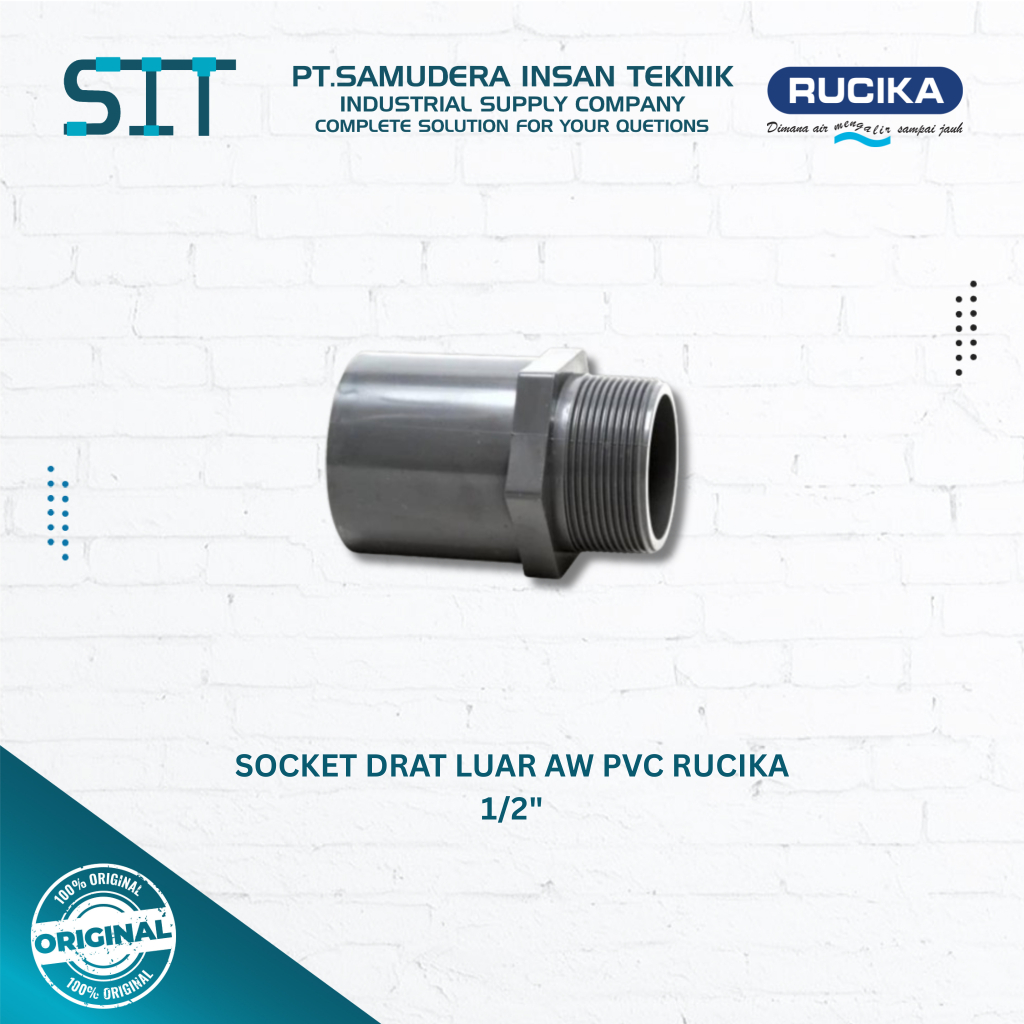 SDL Sock Drat Luar Rucika (AW) Sok Drat Luar Valve Socket PVC 1/2" inch