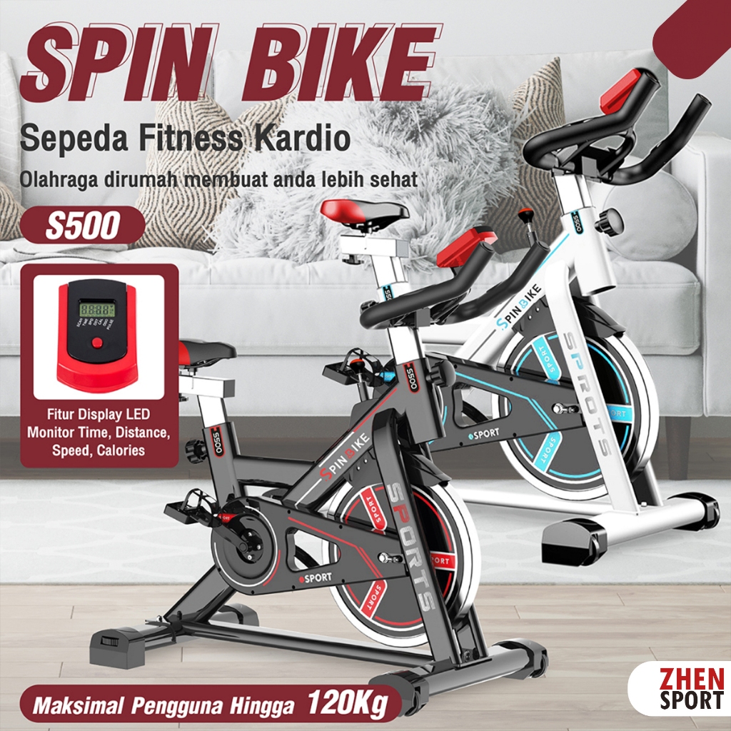 Zhen Sport Sepeda Statis Spinning Bike Model S500 Speda Statis Olahraga Fitnes Cardio Alat Olah raga