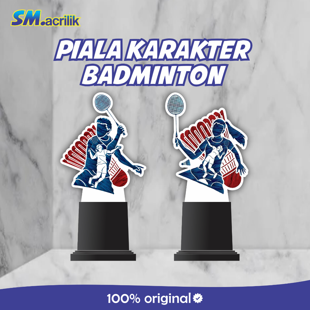 PIALA TROPHY BADMINTON - Piala Akrilik Badminton - Penghargaan Akrilik Murah