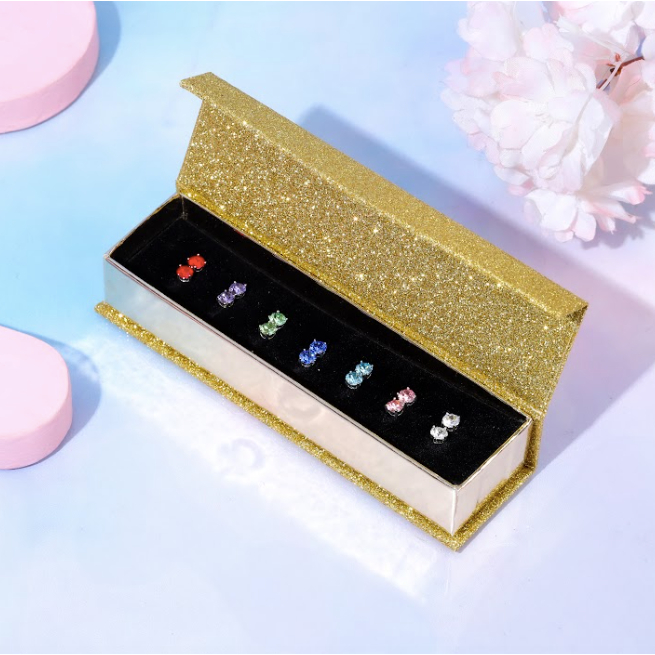 [1SET = 7 PASANG ANTING] 7 days earrings - her jewellery anting kristal swarovski lapis emas