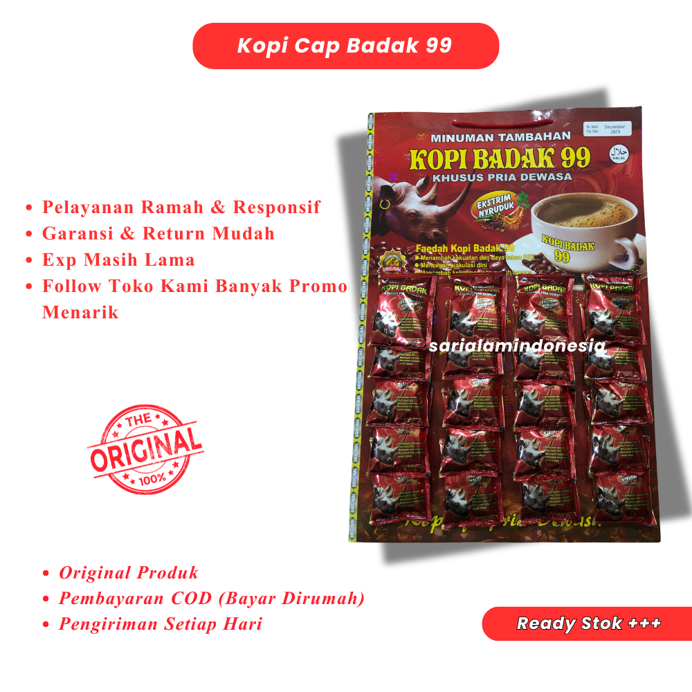 Kopi Papan Cak Badak 99 Original 20 Sachet