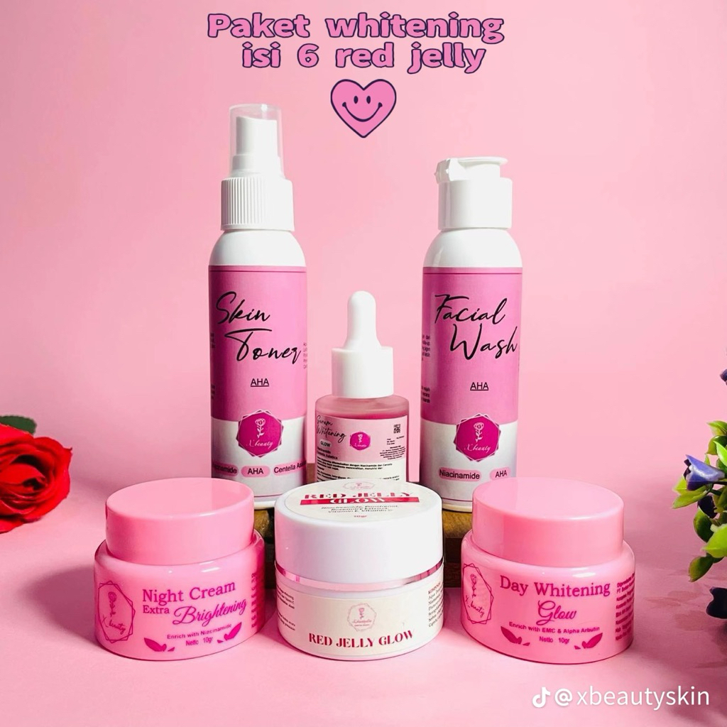 Xbeautyskin isi 6 paket Whitening Xbeautyskin skincare Paket Wajah Mencerahkan