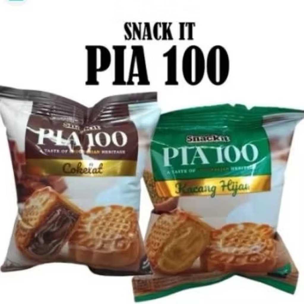 PIA 100 snack it renceng isi 10 pcs / kue cetak jadul / pia coklat / pia kacang hijau