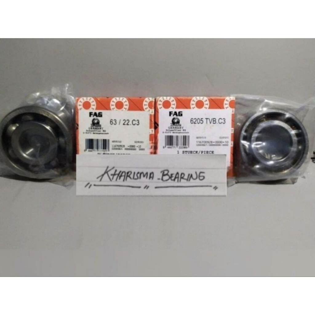 Ball bearing set semi high speed 63/22 C3 FAG + 6205 TVB C3 FAG ( fiber ) kruk as Ninja 150 R/RR