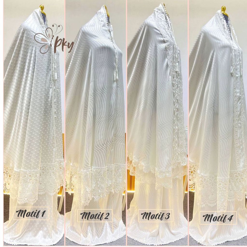 Mukena Frada Mukena mewah, Mukena Putih, Mukena renda, Mukena Jumbo