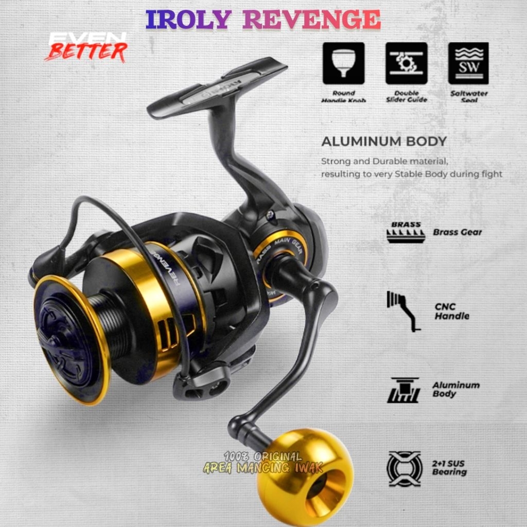 REEL IROLY REVENGE 6000 6000PG 6000XG 7000PG 7000XG ULTIMATE JIGGING - WATER RESISTANT