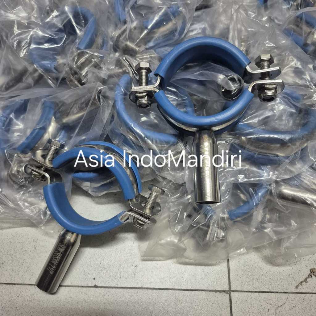 Clamp Pipa Holder Stainless 304 4" inch / Klem Pipa Sanitary SS 304