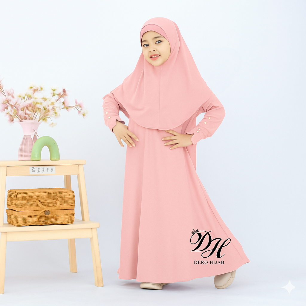 Premium Abaya Set Gamis Anak Perempuan Usia 1 - 12 Tahun