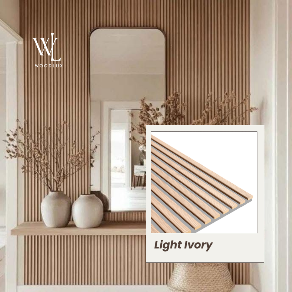 WOODLUX ACOUSTIC- LIGHT IVORY Panel Dinding / Panel Akustik / 3D Wallpanel