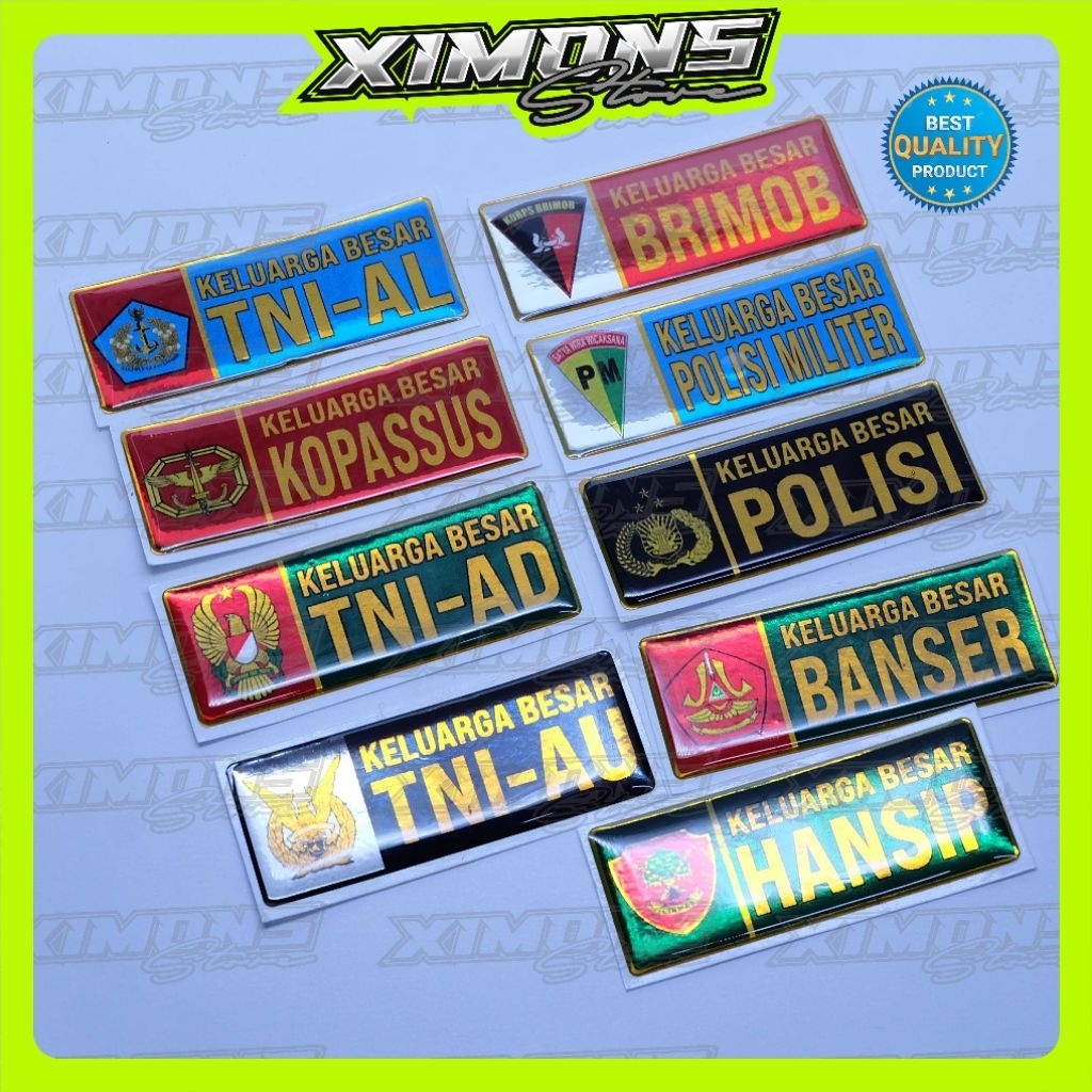 stiker emblem militer / emblem tni ad / emblem polisi / emblem banser / emblem kopassus / stiker tni