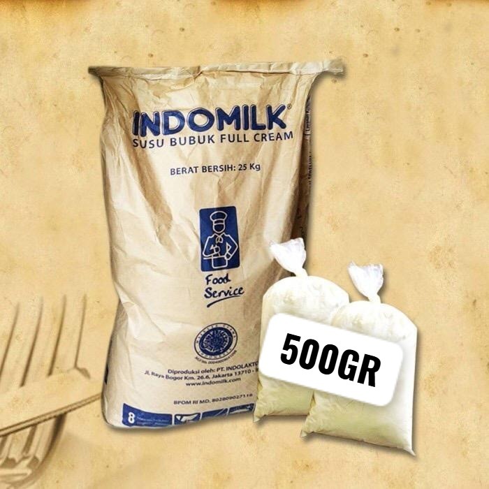 INDOMILK SUSU BUBUK FULLCREAM ECER 500GR, COCOK UNTUK KUE/CAKE/MAKANAN