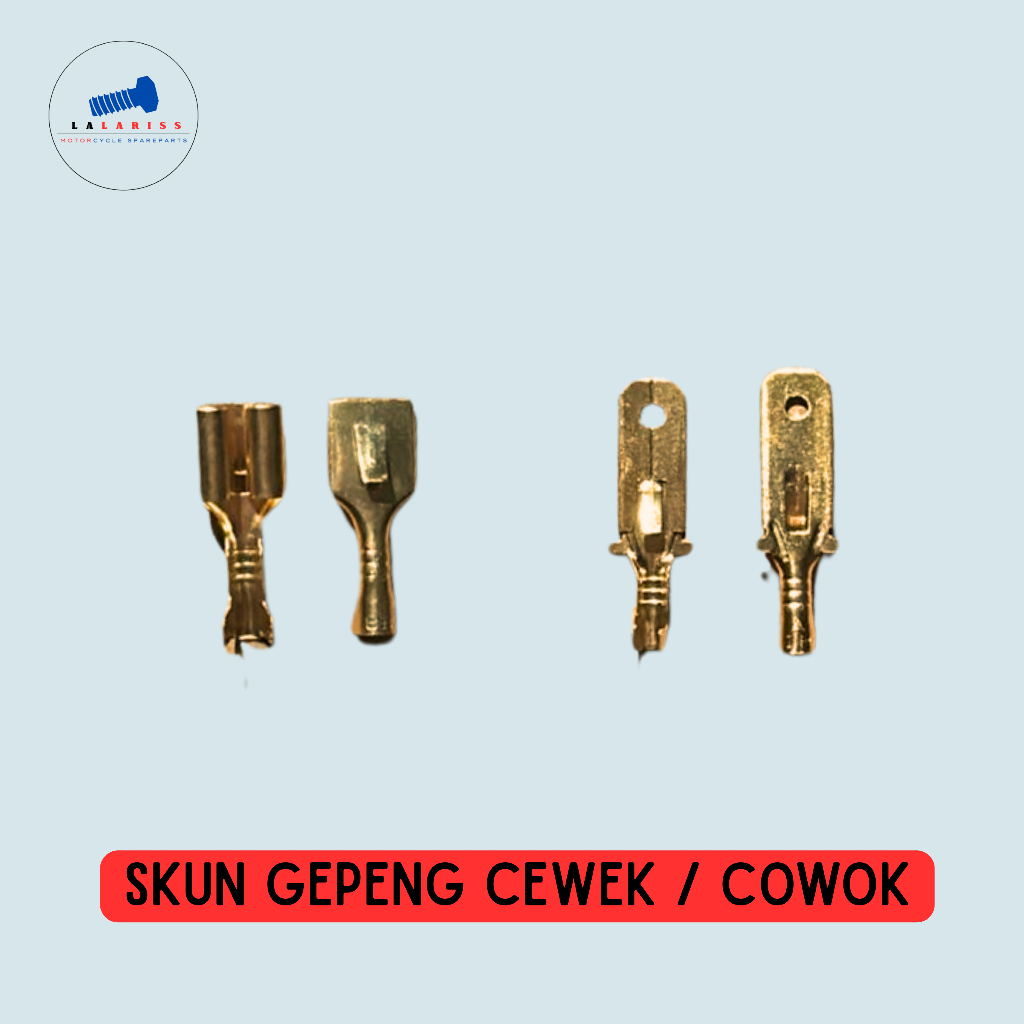 Kabel Skun Gepeng Kecil Male / Female Konektor Motor Cowok / Cewek Skun Gepeng Cowok / Cewek