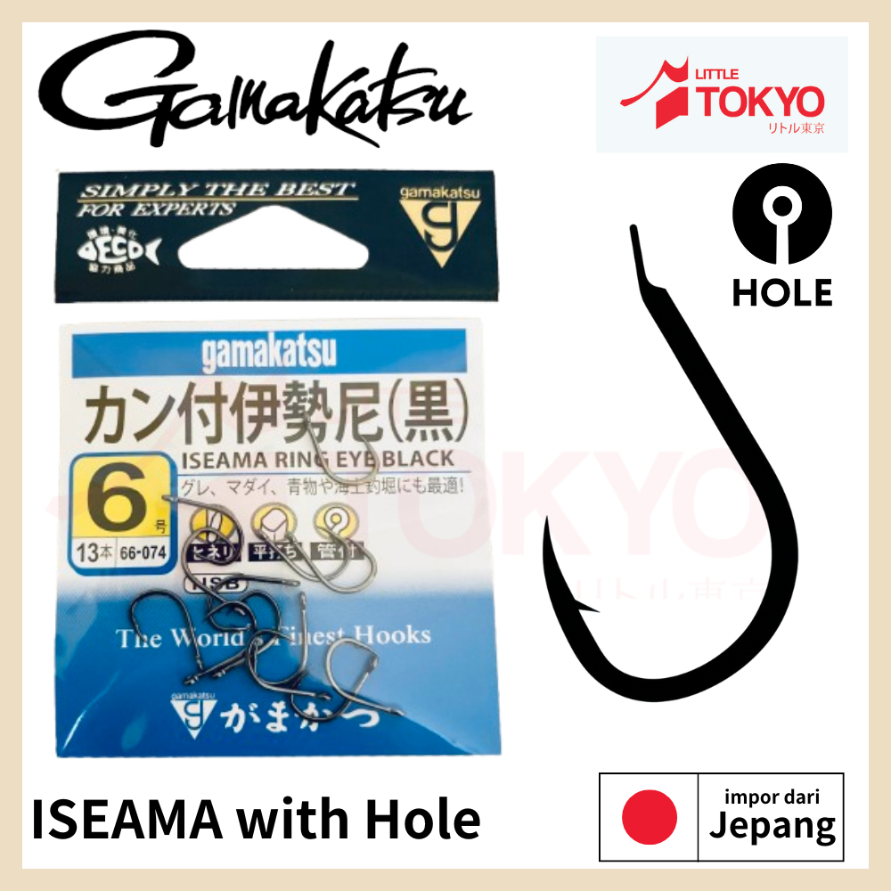 Mata Kail Pancing Gamakatsu ISEAMA RING EYE BLACK  Original Japan