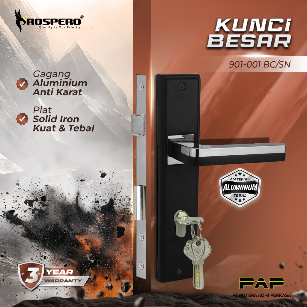 Prospero Kunci Pintu Aluminium Anti Maling || Prospero Kunci Pintu Besar Premium Aman Dan Kuat