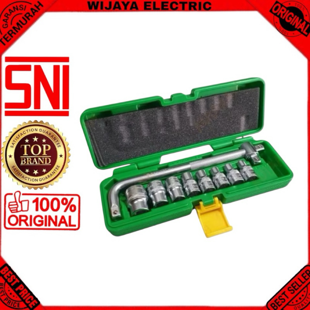 Tekiro Kunci sok 10 pcs 8 -24 mm 6 pt shock sock set socket Tekiro mata kunci anak sock