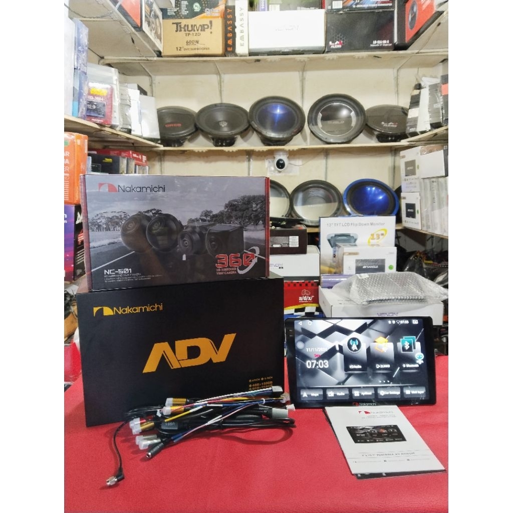 Headunit Android Nakamichi ADV NA3102i MK II 6GB+256GB QLED 2K 9 in / Kamera Nakamichi NC-501 360