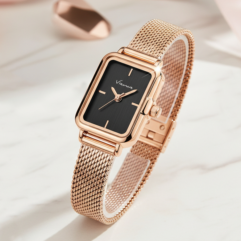 VIANOVA - Jam Tangan Wanita Rantai Pasir Original Anti Air 1223 Standard Jepang Jam Tangan Cewek