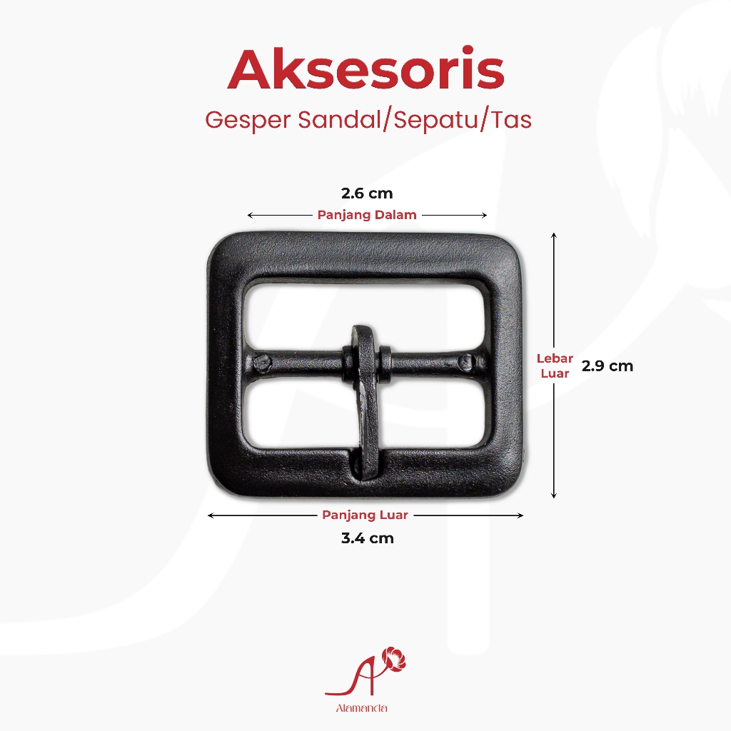 Aksesoris Gesper Tusuk Plastik Sandal/Sepatu/Tas Warna Hitam Besar