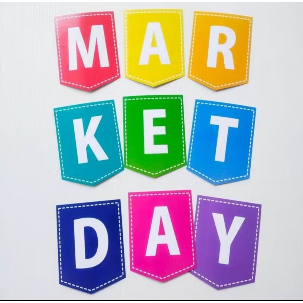 Flag banner market day hiasan dekorasi Market Day