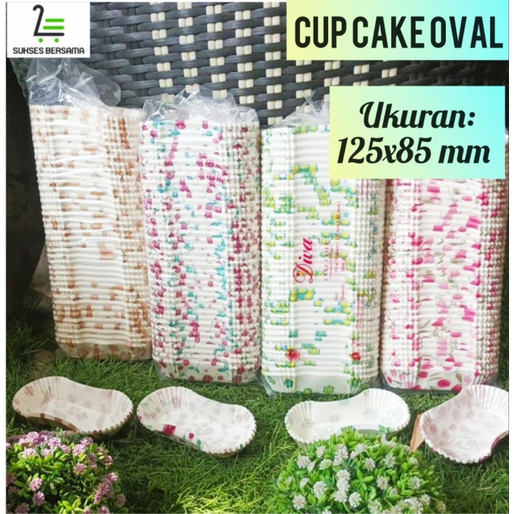 (50,75,100,150,200pc) Cup Cake Oval Uk:125x85 mm/Kertas Risolles oval/Kertas Risol/Paper Cup Oval