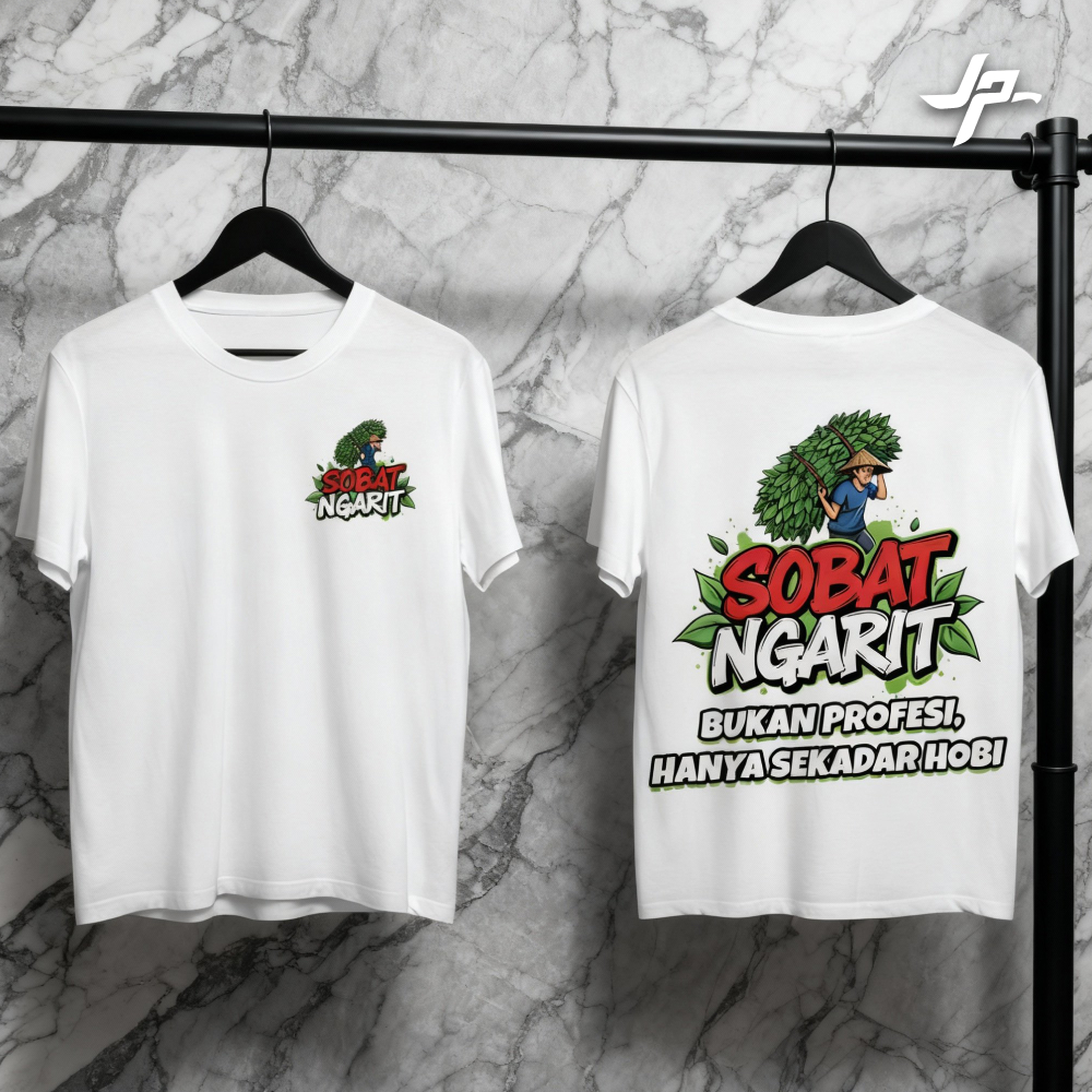 Kaos Sobat Ngarit | Kaos Printed Putih Hitam  Pria Wanita Unisex Sobat Ngarit