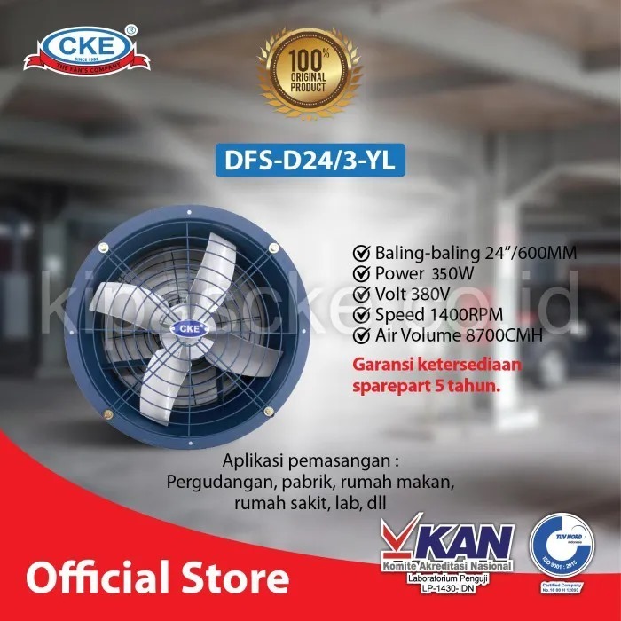 DRUM FAN CKE STD CKE 24" 380V 260W BLOWER TABUNG