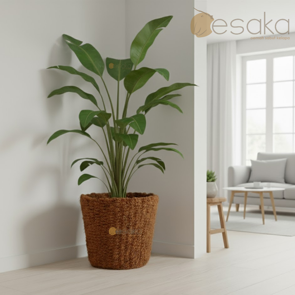 OESAKA - Cover Pot Keranjang Sabut Kelapa Pot Anyaman Cantik Diameter 25 CM
