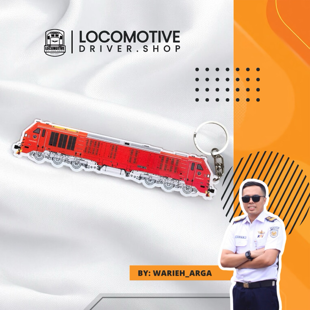 Gantungan Kunci Kereta Lokomotif CC 300 V1 by @warieharga