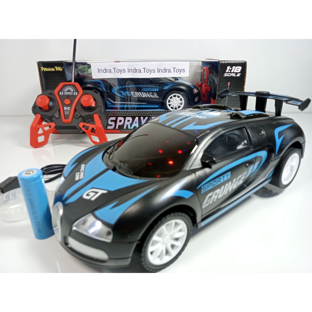 1:18 Mobil Remote Control Bugatti Spray Runner Frekuensi 40 Mhz Lampu LED